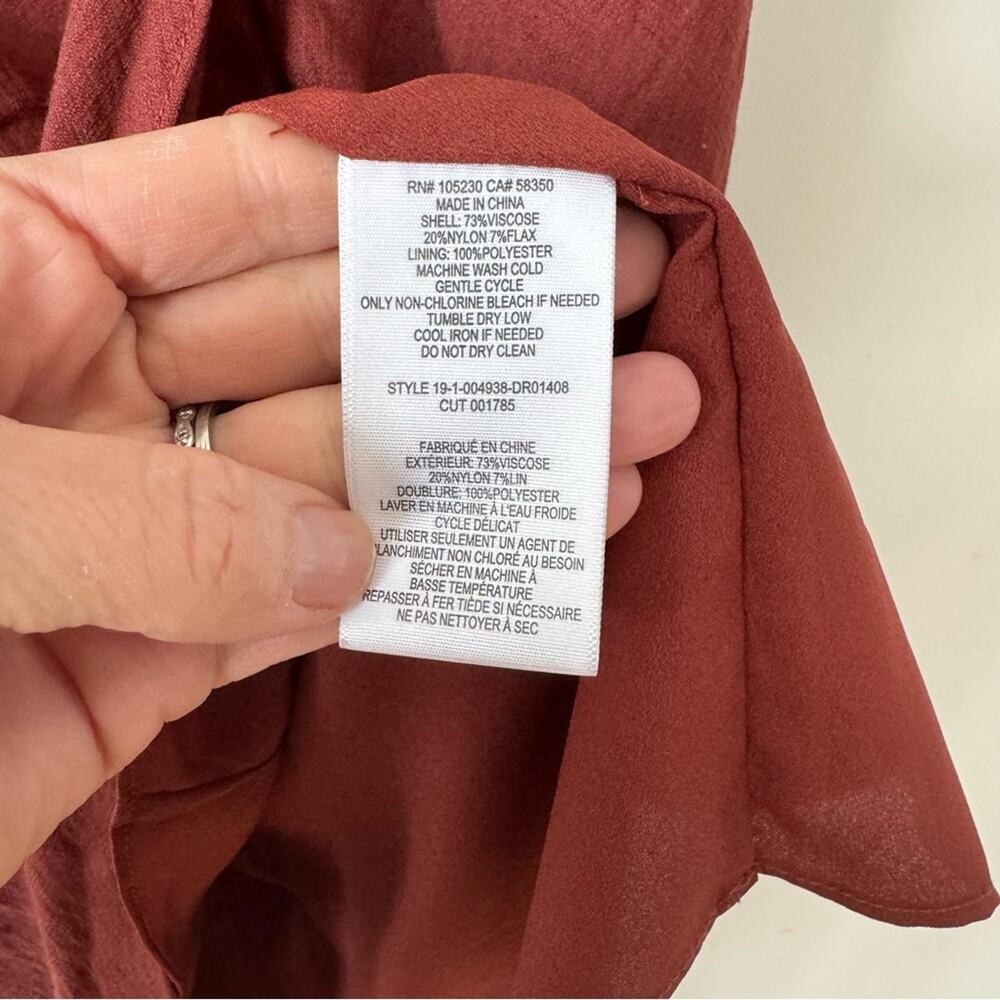 Joie Rust Tanika Twisted Front Wrap Slip Midi Dress M - Picture 10 of 10
